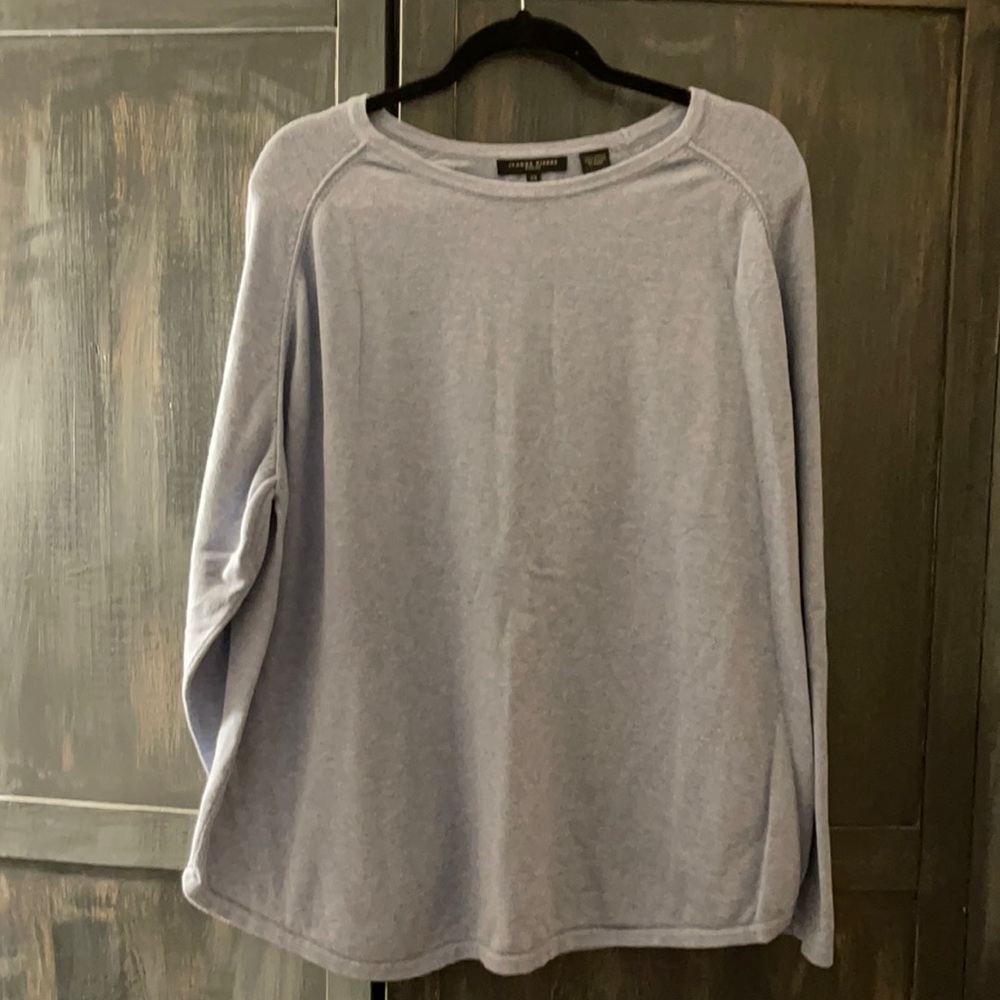 Jeanne Pierre Womans 3X Sweater, NWOT, Non-Smoker Home, crew Neck, Lt. Blue